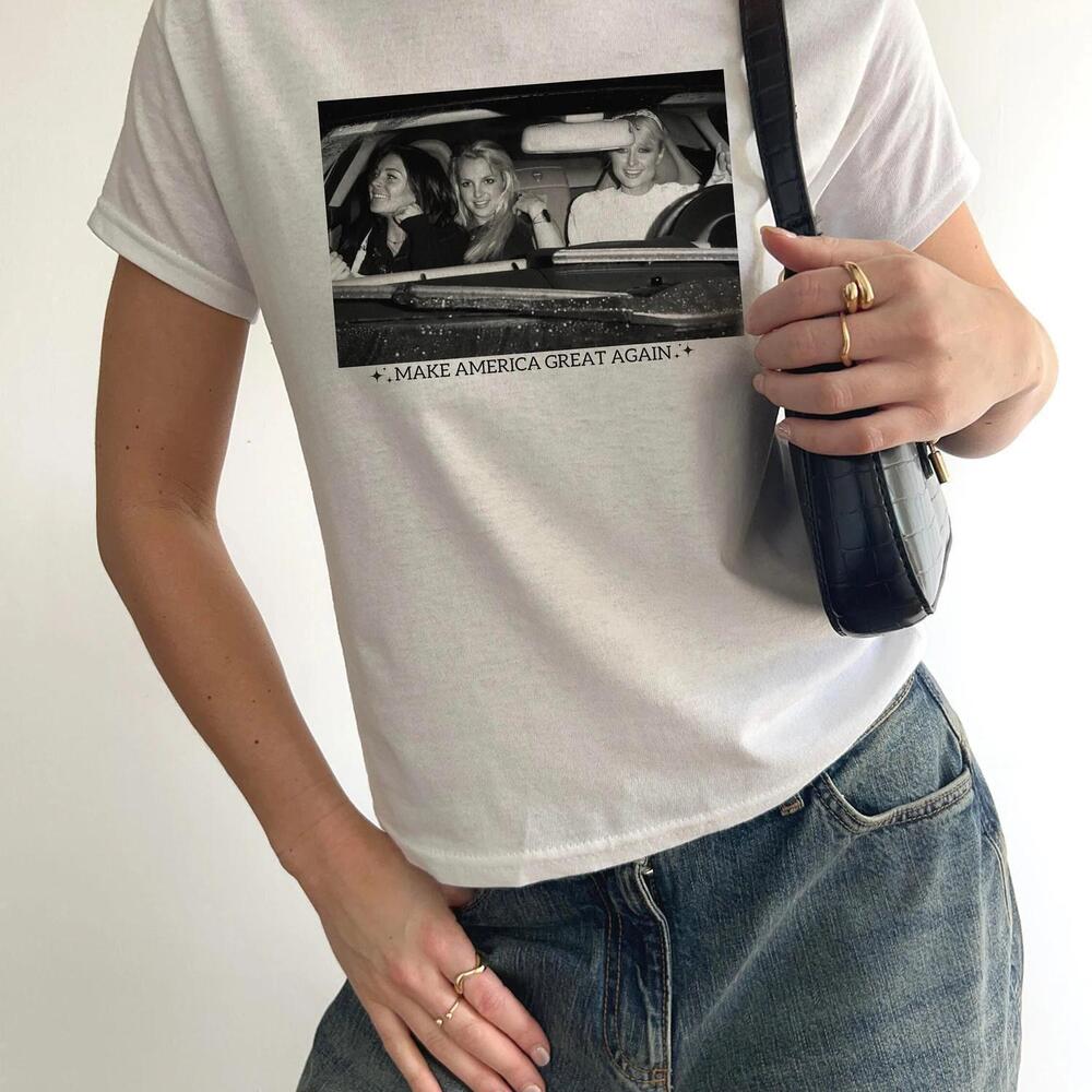 Paris Make America Great, Y2K Baby Tee, Hilton Crop Tank, Paris Baby Tee
